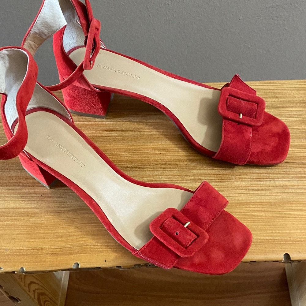 Banana Republic Red Suede Sandals